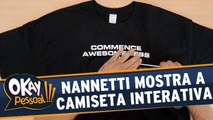 Junior Nannetti mostra a camiseta digital interativa