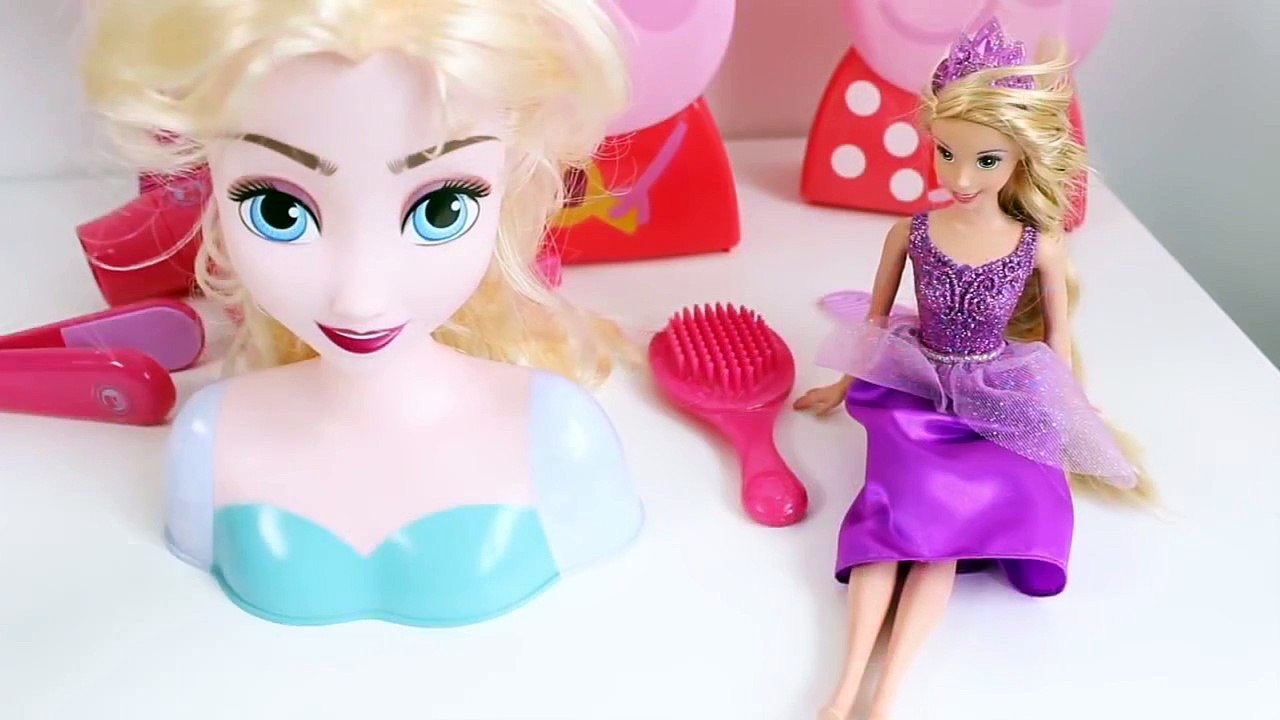 Peppa Pig Hairs Case Frozen Hair Style Set Baby Dolls Hairstyle La Peluquería de Peppa Pi