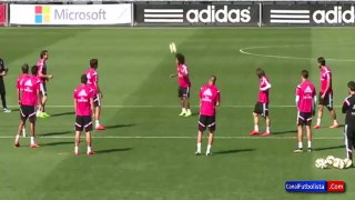 Marcelo, Alvaro Arbeloa and Jese Rodriguez were all busting moves in training
