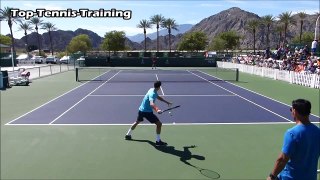 Dimitrov Training | Indian Wells 2015 | Court Level View