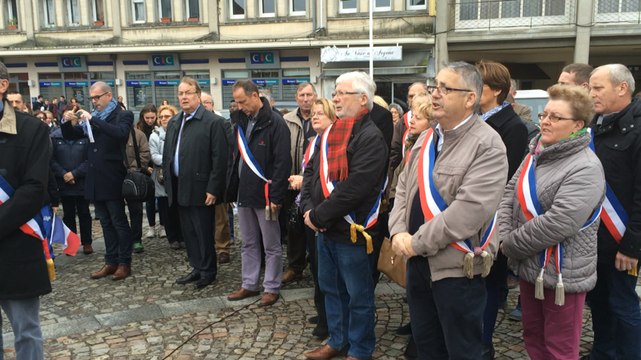 Rassemblement à Falaise après les attentats de Paris