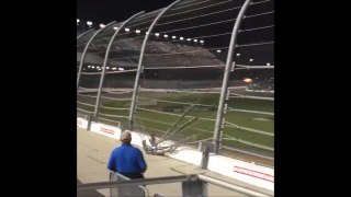 NASCAR Spectacular Crash: Car Fly through the Air and Crashes into the Guardrail