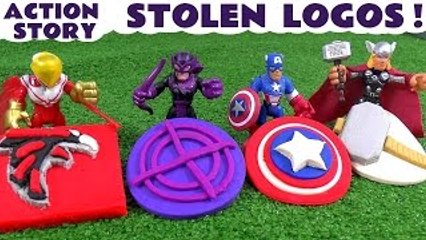 Avengers Stolen Logo Play Doh Thomas and Friends Story | Star Wars Falcon Thor & Hawkeye