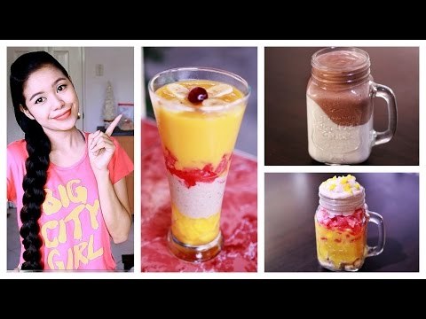 Healthy Back To School Breakfast/Snacks- Fruit Parfait and Oatmeal Milk Shake-Vegan