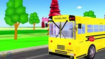 2D Cartoon Kids Songs | Wheels On The Bus Go Round And Round | Nursery Rhymes For Children