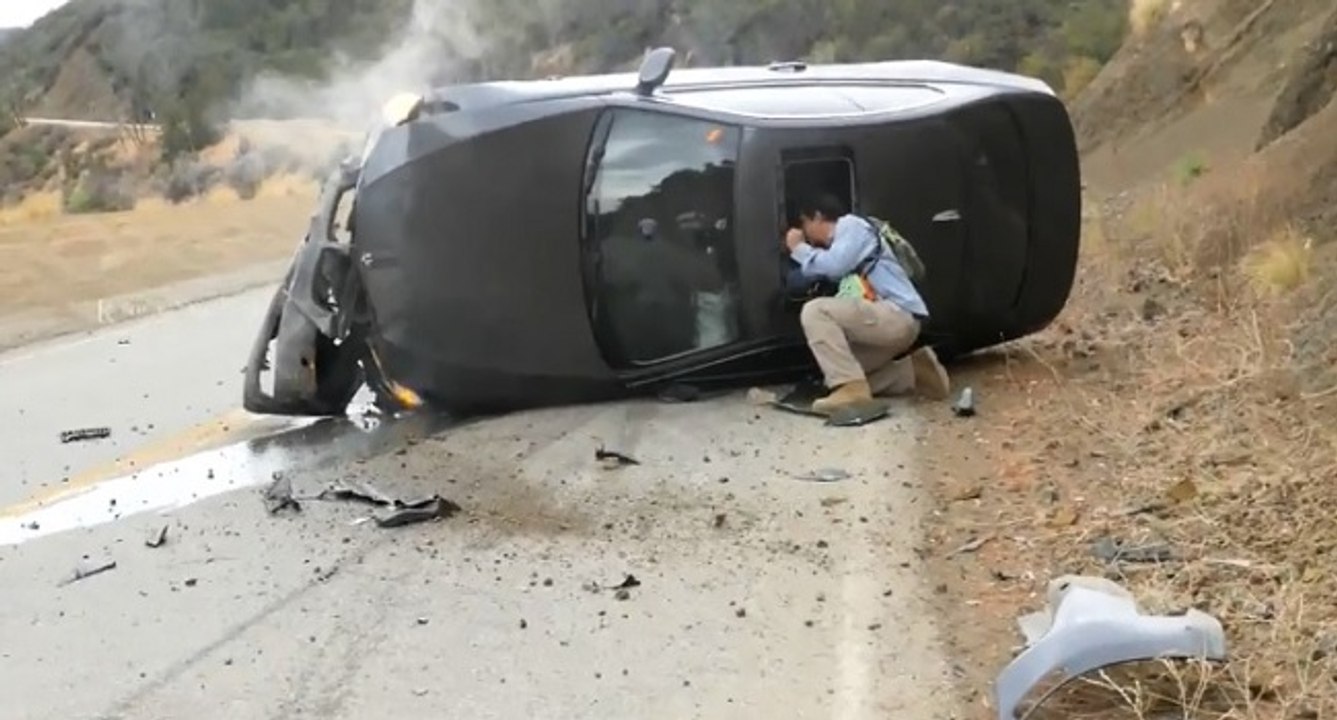 Accident avec une BMW dans un virage