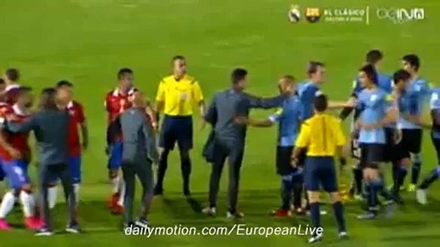 Edinson Cavani Fights with Gary Medel - Uruguay v. Chile (World Cup Qualifiers 2015)