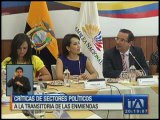 Sectores políticos critican a la transitoria de las enmiendas