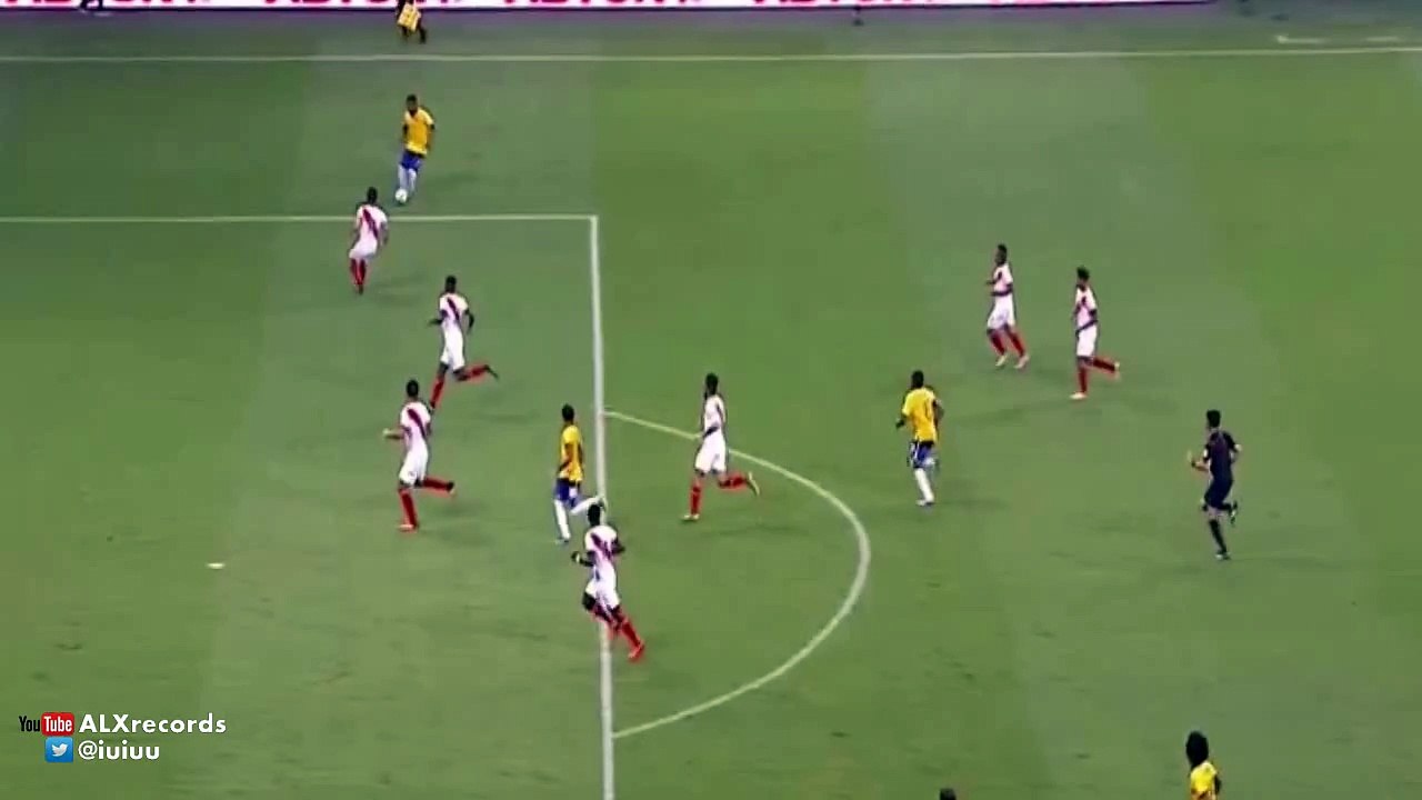 Filipe Luis Goal Brazil 3-0 Peru 2015