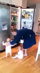 Funny Child with his Mom