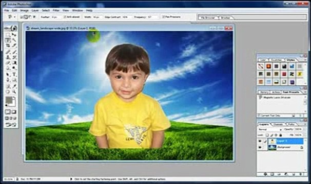 Adobe Photoshop 7.0 How to change the Background of Picture Urdu Language Lesson 23