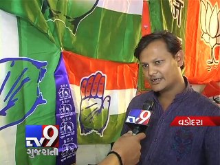 It's boom time for traders dealing with campaign material, Vadodara - Tv9