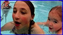 Kids Swim in The Swimming Pool - Girls Underwater Having Fun - Monster High Homemade Bed