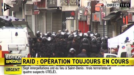 Images d'une des interpellations à Saint-Denis