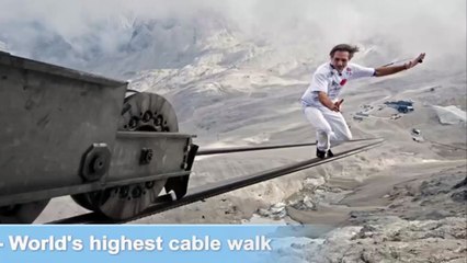 longest walk on rope by a person,guinness world record