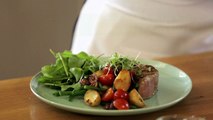 Grilled Steak and Roasted Baby Potato Salad using Flora pro-activ
