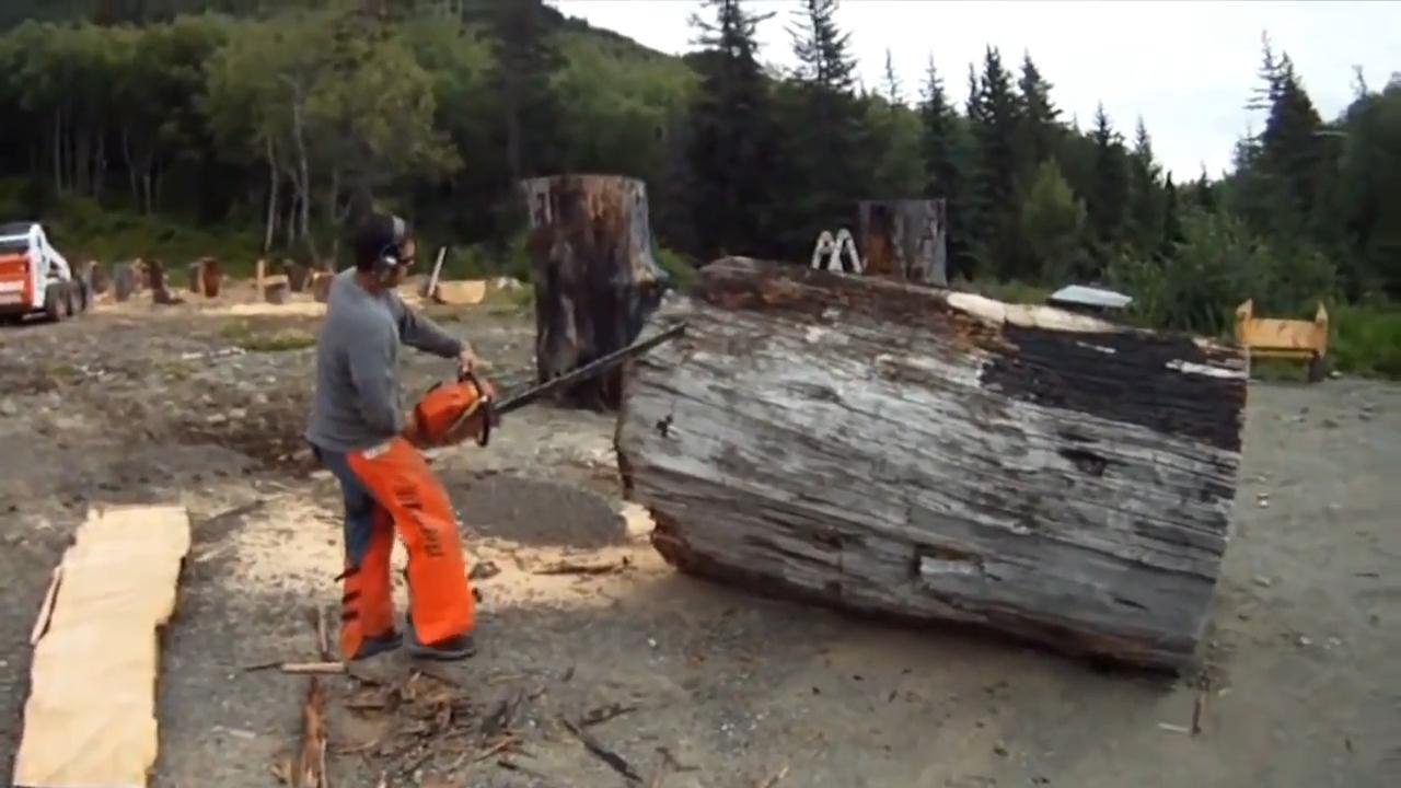 Man with chainsaw