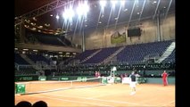 Training Roger Federer & Stan Wawrinka - Davis Cup Forum Fribourg 08.02.2012