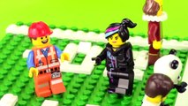 PLAY-DOH SUPER BOWL LEGO Minifig Emmet vs Secret Police, Half Time Game by HobbyKidsTV