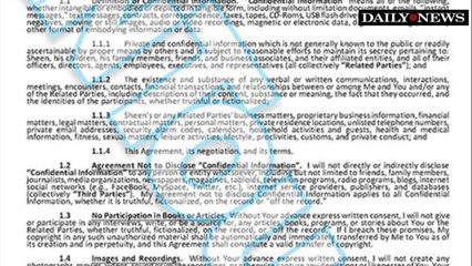 Charlie Sheen's Non-disclosure Agreement for Sex