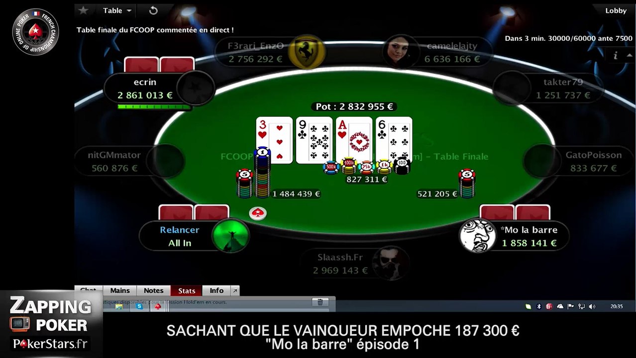 Zapping Poker - les meilleurs moments de la finale FCOOP avec 1 millions d'euros garantis