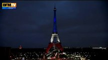 La Tour Eiffel s'illumine aux couleurs de la France pour rendre hommage