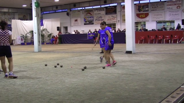 Avant dernière mène, finale double France Croatie, Sport Boules, Euro Féminin, Saluzzo 2015