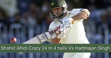 Shahid Afridi crazy 24 in 4 balls vs Harbhajan 'slapper' Singh_ 4 consecutive SI