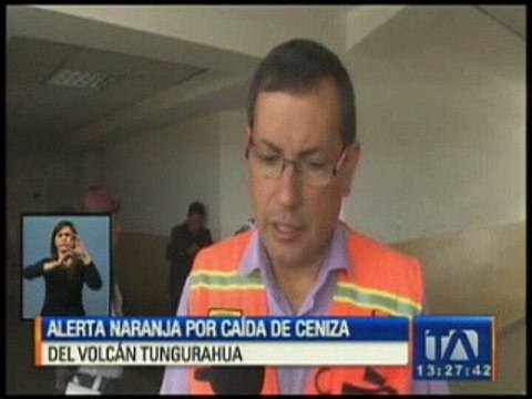 Alerta naranja por caída de ceniza en el volcán Tungurahua