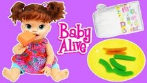 Baby Alive Snackin Sara Play Doh Super Snacks Baby Pooping into Diapers!