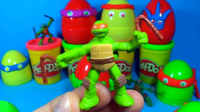 Play Doh Ninja TURTLES surprise eggs unboxing Splinter Shredder Leonardo Raphael Donatello