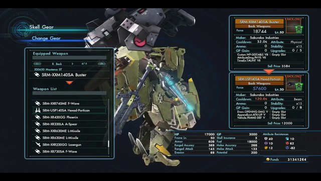 Xenoblade Chronicles X - Armes SKELLS