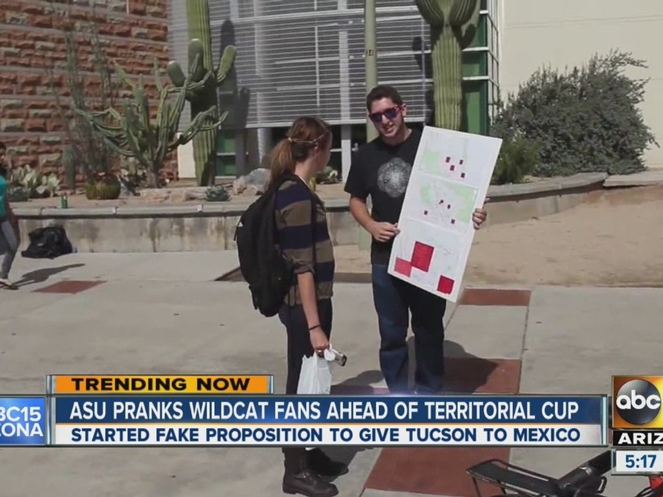 ASU student prank UofA before rivalry game video Dailymotion