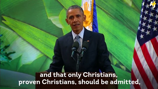 They are scared of widows and orphans – President Obama mocks Republicans for their stance on refugees