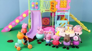 ❤ Peppa Pig Park Playground ❤ Candy Cat Birthday Party Play Doh Muddy Puddles