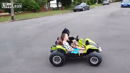 Lmao little kid runs over his brother