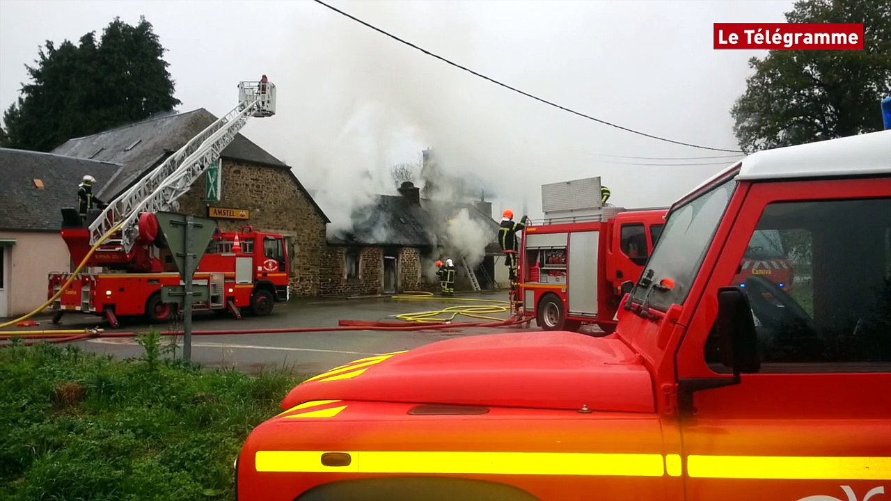 Carnoët (22). Incendie au Relai de Pont ar Gwin