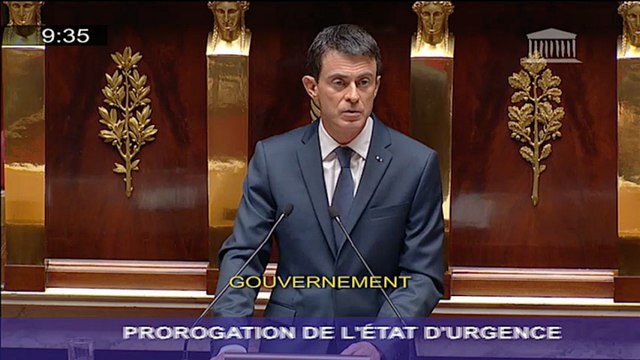 Prolongation de l'état d'urgence : discours de Manuel Valls devant l'Assemblée nationale