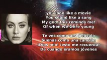 Adele   When We Were Young - Lyrics ( English - Español ) Version
