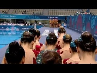 Baku 2015 Synchronised Swimming- Free Combination Preliminary Round- Team GB