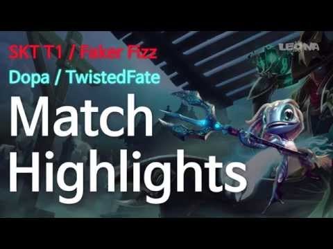 SKT T1 페이커 피즈 vs Dopa 트위스티드페이트 매치 하이라이트 (SKT T1 Faker Fizz vs Dopa TwistedFate / Highlights | KR C1)