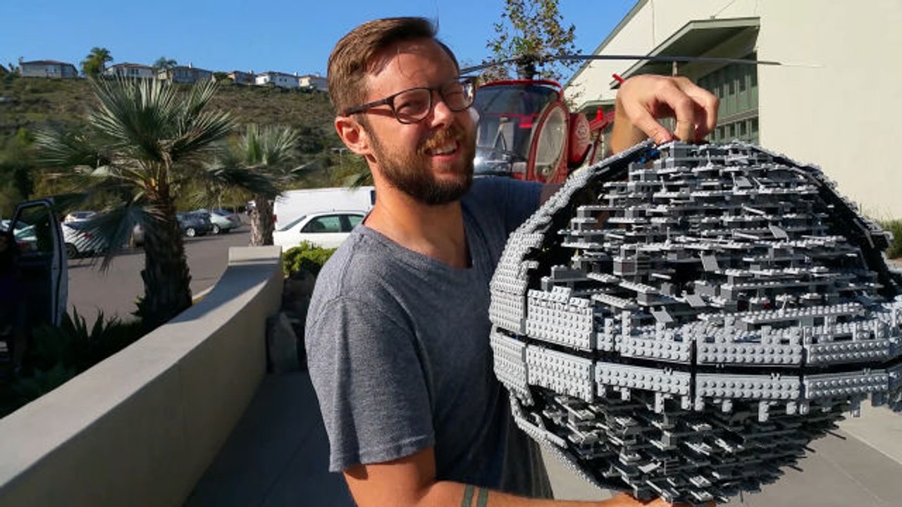 Star Wars Lego Destruction  - Behind the Scenes: Star Wars Lego Death Star Gets Destroyed with a Baseball Bat