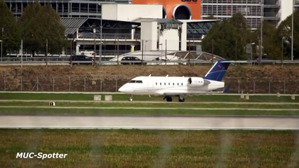 Bombardier CL-600-2B16 Challenger 604 MNG Jet TC-MJB departure at Munich Airport