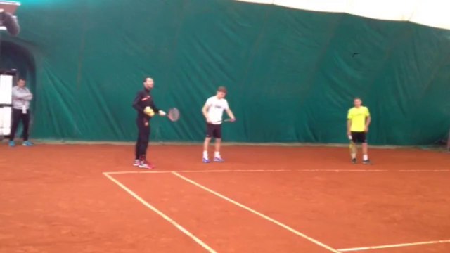 Coupe Davis 2015 - Michael Llodra avec Goffin, Darcis, Bemelmans, Coppejans et la Belgique sur la terre battue à Namur