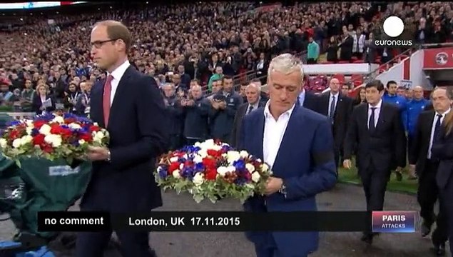 France and England fans sing La Marseillaise at Wembley Stadium