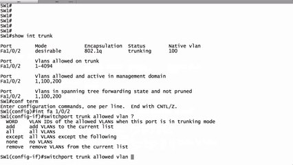 98.Limiting VLANs on a Trunk