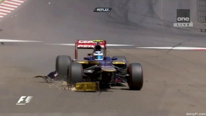 Vergne Crash in Monaco Qualifying 2012