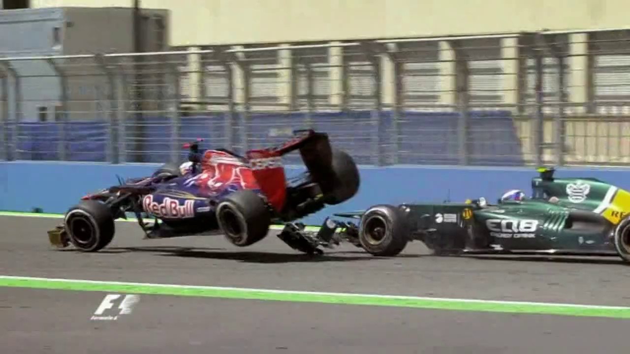 Ricciardo and Petrov Crash in Valencia 2012
