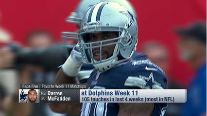 'NFL Fantasy Live': Fabs five favorite and scariest Week 11 matchups