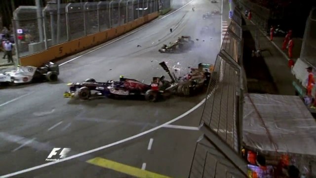 Schumacher and Vergne Crash in Singapore 2012